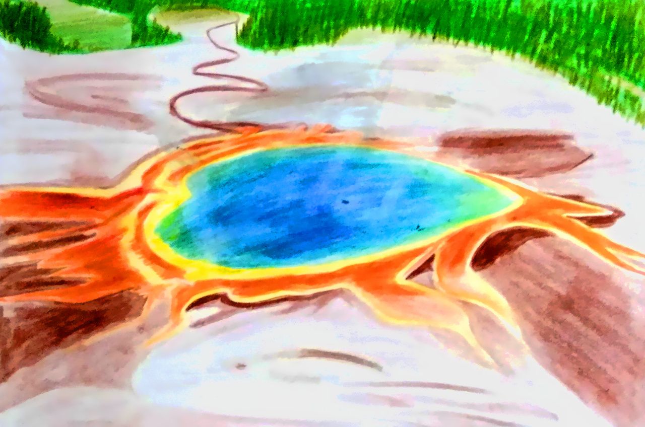 Hot Spring Realistic Drawing The Hot Life